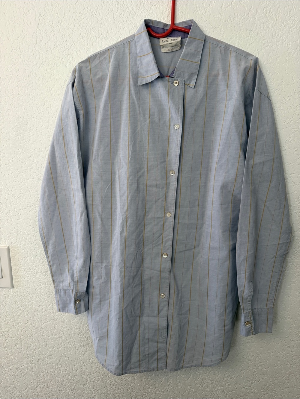 Women's Light Blue Pinstripe Button-Down Shirt by Forte_Forte